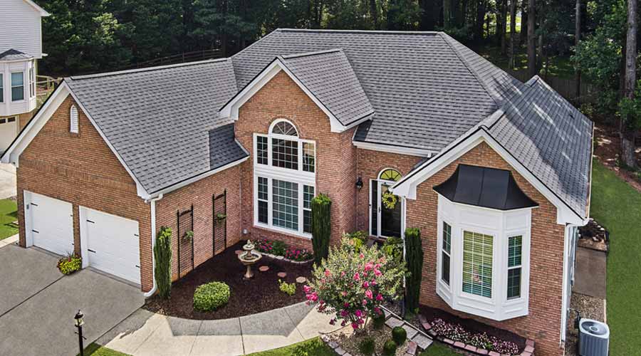 Brick house arial view